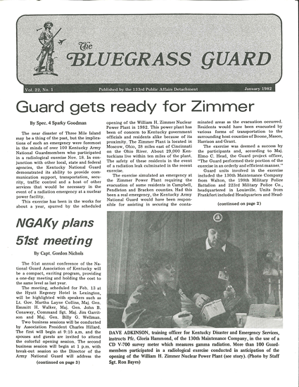Bluegrass Guard, January 1982